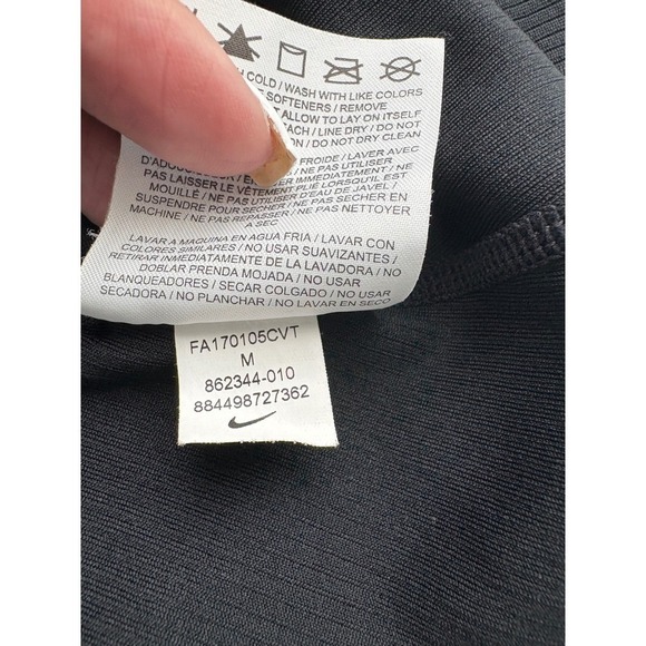 Nike Women's Athletic Tank Top Ribbed Black Activewear Racerback Mesh - Picture 5 of 5